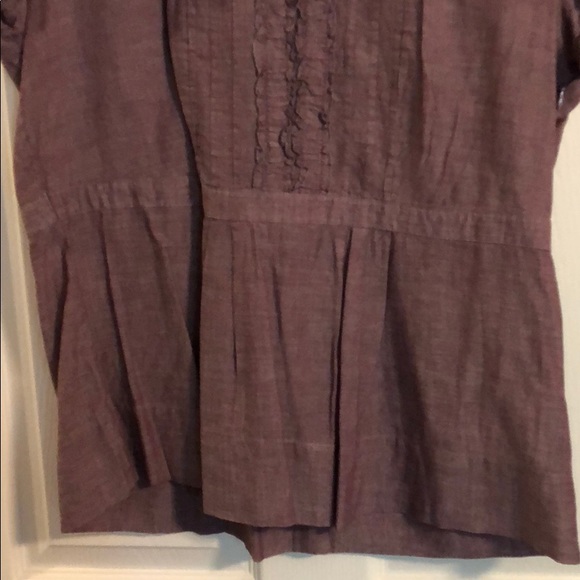 Smokey purple short sleeve linen blouse XXL Merona - Picture 4 of 6